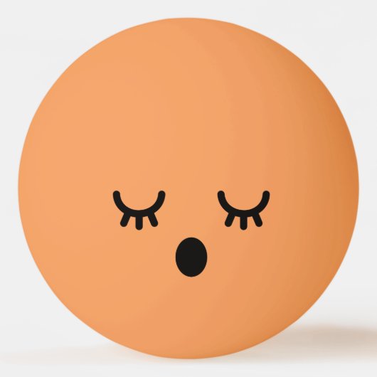 Kawaii Cute Funny Face. Emoji. Emoticon. Pingpongbal (Achterkant)