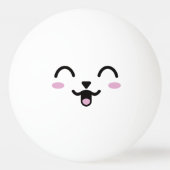 Kawaii Cute Funny Face. Emoji. Emoticon. Pingpongbal (Voorkant)