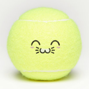 Kawaii Cute glimlachend Emoticon Emoji Bunny Face Tennisballen