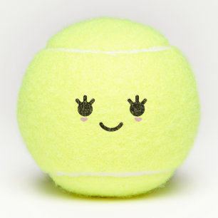 Kawaii Cute glimlachend Emoticon Emoji Face Tennisballen