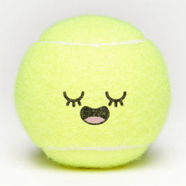 Kawaii Cute glimlachend Emoticon Emoji Face Tennisballen