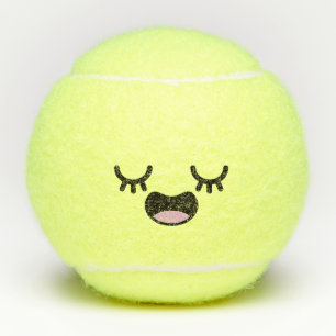Kawaii Cute glimlachend Emoticon Emoji Face Tennisballen