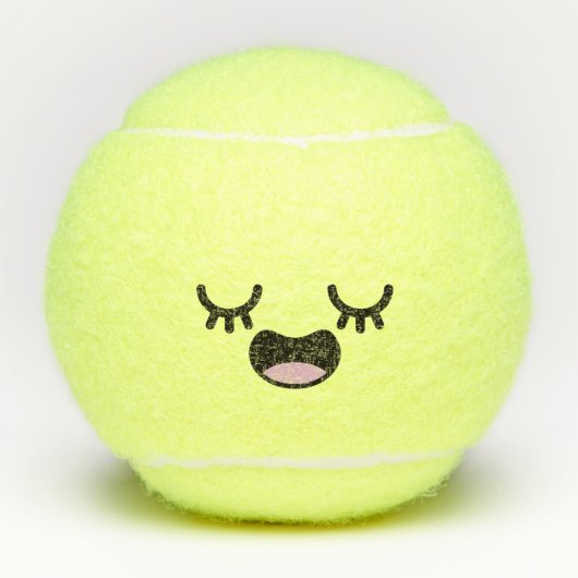 Kawaii Cute glimlachend Emoticon Emoji Face Tennisballen (Voorkant)
