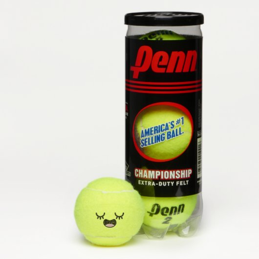 Kawaii Cute glimlachend Emoticon Emoji Face Tennisballen (Doos)
