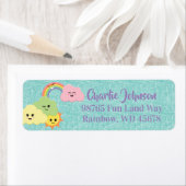 Kawaii Cute Happy Sun Clouds Rainbow Etiket (Insitu)