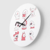 kawaii cute hond ontwerp grote klok (Hoek)
