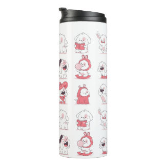 kawaii cute hond ontwerp thermosbeker