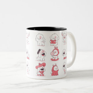 kawaii cute hond ontwerp tweekleurige koffiemok
