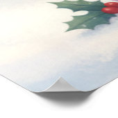 Kawaii Cute Kat Kerstmis Met Maan Poster (Hoek)