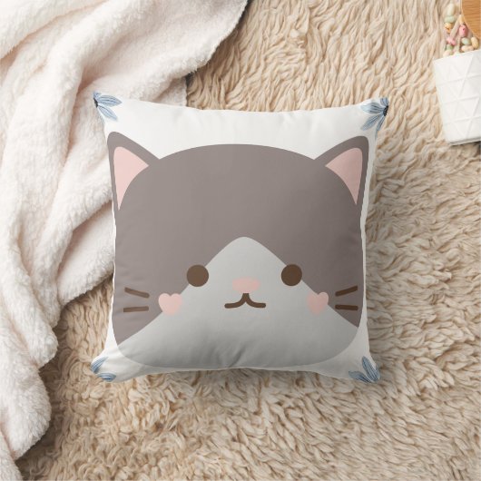 Kawaii Cute Kattengezicht Kussen (Deken)