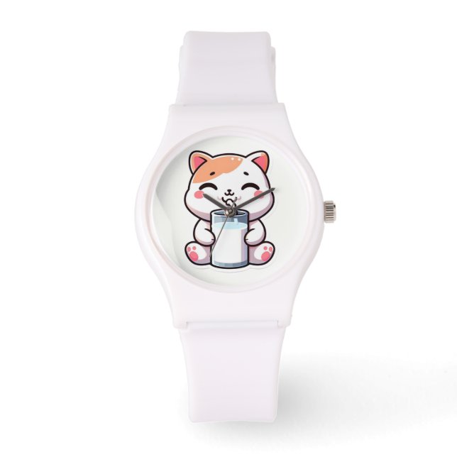 Kawaii cute kattenhorloge horloge (Voorkant)