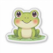 Kawaii Cute Kikker Sticker  (Voorkant)