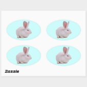 Kawaii Cute Konijn Konijn Ovale Sticker (Vel)