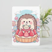 Kawaii cute kunst kaart (Staand voorkant)