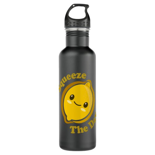 Kawaii Cute Lemon Squeeze the Day Funny Fruit Food Waterfles (Voorkant)