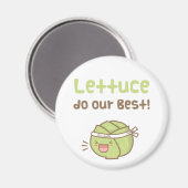 Kawaii Cute Lettuce doet onze beste Humor Magneet (Voorkant / Achterkant)