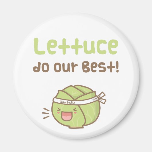 Kawaii Cute Lettuce doet onze beste Humor Magneet (Voorkant)