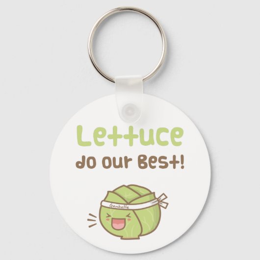 Kawaii Cute Lettuce doet onze beste Humor Sleutelhanger (Voorkant)