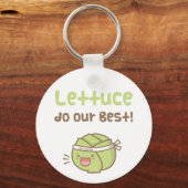 Kawaii Cute Lettuce doet onze beste Humor Sleutelhanger (Voorkant)