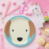 Kawaii Cute Little Puppy Dog. Papieren Bordje (Feest)