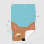 Kawaii Cute Little Yorkie Puppy Dog. Golfhanddoek (Insitu)