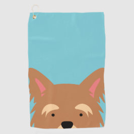 Kawaii Cute Little Yorkie Puppy Dog. Golfhanddoek