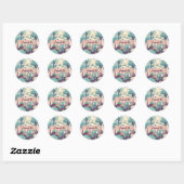 Kawaii Cute Magical Forest Personalized Ronde Sticker (Vel)
