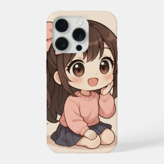 Kawaii Cute Meisje iPhone Hoesje 15 Pro Case