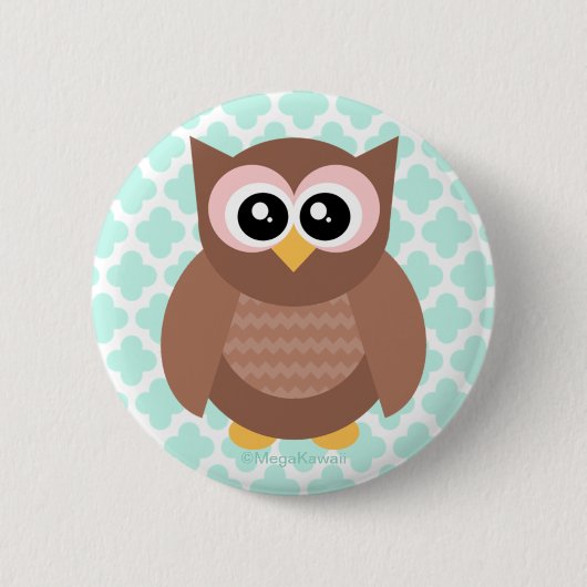 Kawaii Cute Owl Button (Voorkant)
