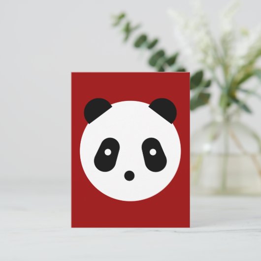 Kawaii ~ Cute Panda Face Briefkaart (Staand voorkant)