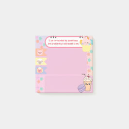 Kawaii Cute Pink en Paars Motivatie Post-it® Notes