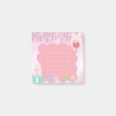 Kawaii Cute Pink Paars Beer Post-it® Notes (Voorkant)