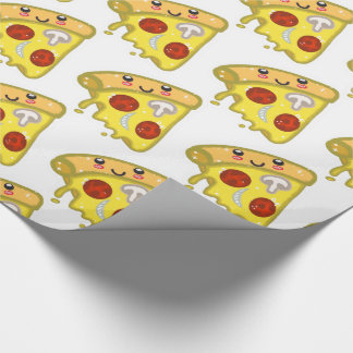 Kawaii Cute Pizza Slice met Pepperoni Cadeaupapier