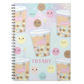 Kawaii Cute Rainbow Bubble Tapioca Pearl Milk Tea Notitieboek (Voorkant)