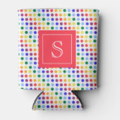 Kawaii Cute Rainbow Stippen Monogram Blikjeskoeler (Voorkant)