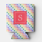 Kawaii Cute Rainbow Stippen Monogram Blikjeskoeler (Achterkant)