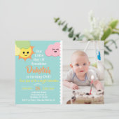 Kawaii Cute Ray van Sunshine Birthday Foto Kaart (Staand voorkant)