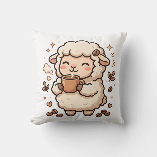 Kawaii Cute Schaap Kussen Worp Decor (Voorkant)