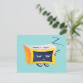 Kawaii Cute Slaping Alarm Clock Character Briefkaart (Staand voorkant)