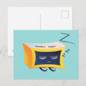 Kawaii Cute Slaping Alarm Clock Character Briefkaart (Voorkant / Achterkant)