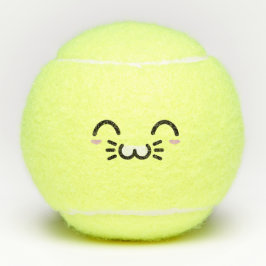 Kawaii Cute Smiling Emoticon Emoji Bunny Face Tennisballen
