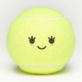 Kawaii Cute Smiling Emoticon Emoji Face Tennisballen (Voorkant)