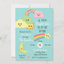 Kawaii Cute Star Moon Gender Neutral Baby shower