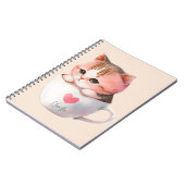 Kawaii Cute Striped Pink Chibi Cat Notitieboek (Linkerzijde)
