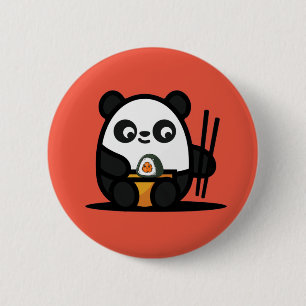 Kawaii Cute Sushi Panda Ronde Button 5,7 Cm