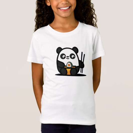 Kawaii Cute Sushi Panda T-Shirt (Voorkant)