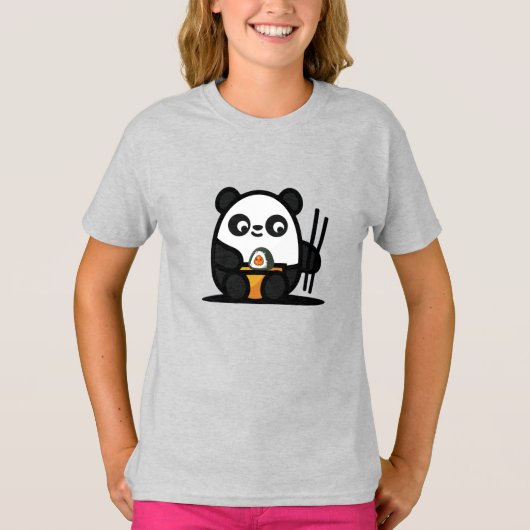 Kawaii Cute Sushi Panda T-Shirt (Voorkant)