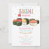 Kawaii Cute Sushi Pastel Girl Birthday Kaart (Voorkant)