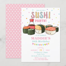 Kawaii Cute Sushi Pastel Girl Birthday