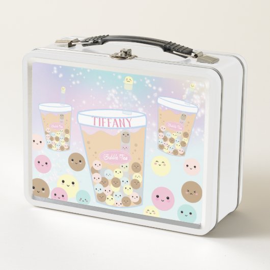 Kawaii Cute Tapioca Pearl Bubble Milk Tea Rainbow (Voorkant)